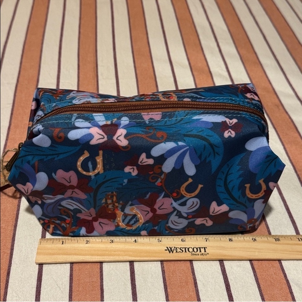 Catchfly Gold Horseshoe Cosmetic Pouch Bag NWT - Picture 11 of 12